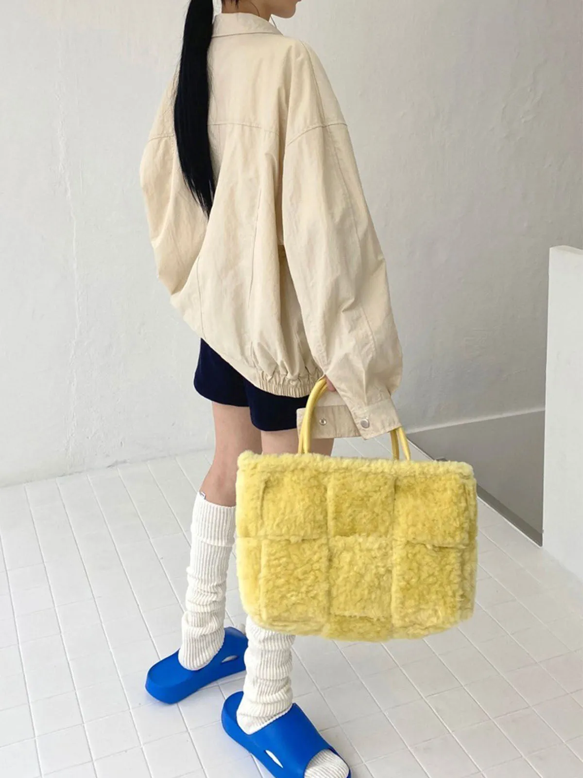Large Capacity Plush Lamb Wool Tote Bag