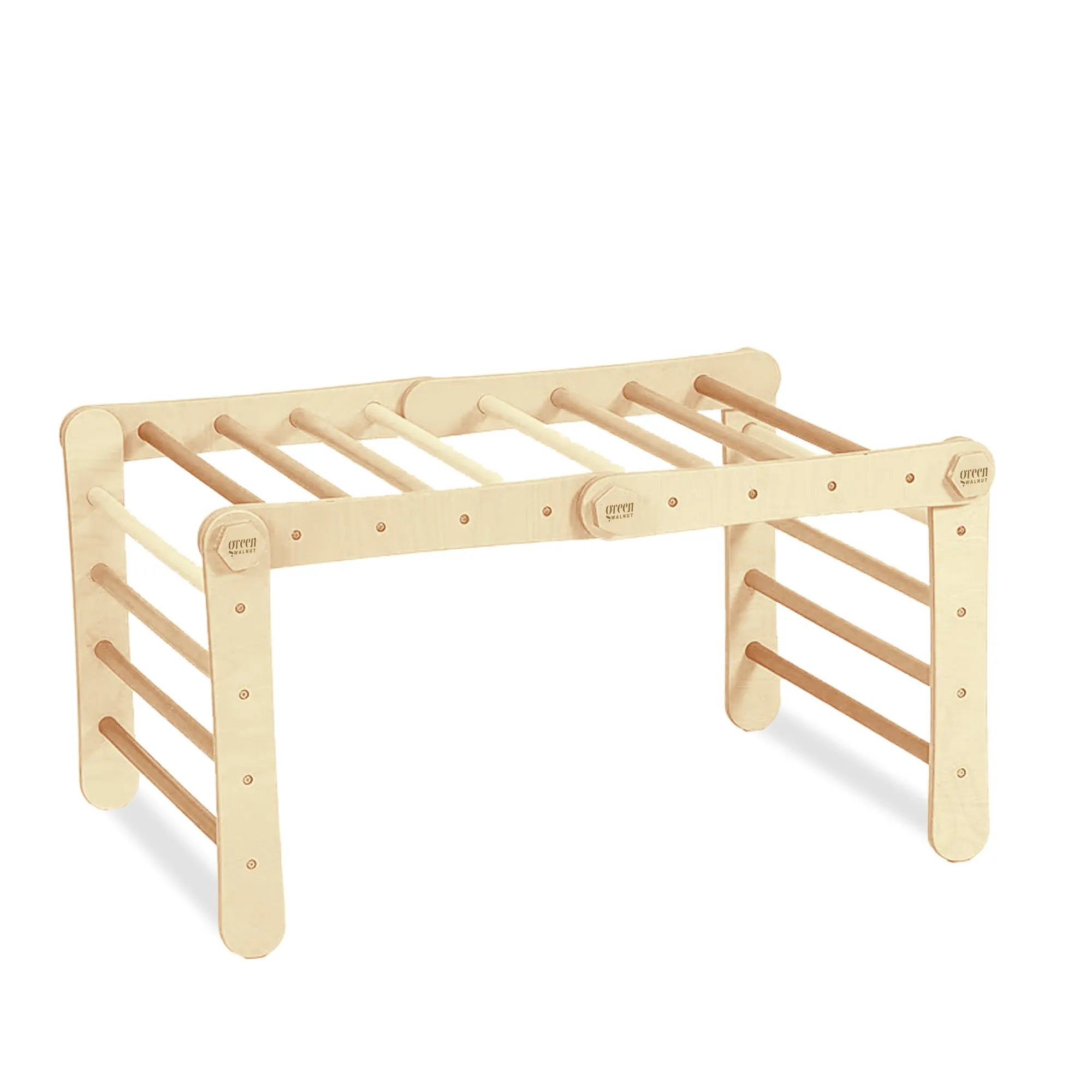 Large Convertible Wooden Pikler Triangle Gym With Slide & Ramp | Multifold Climbing Gym