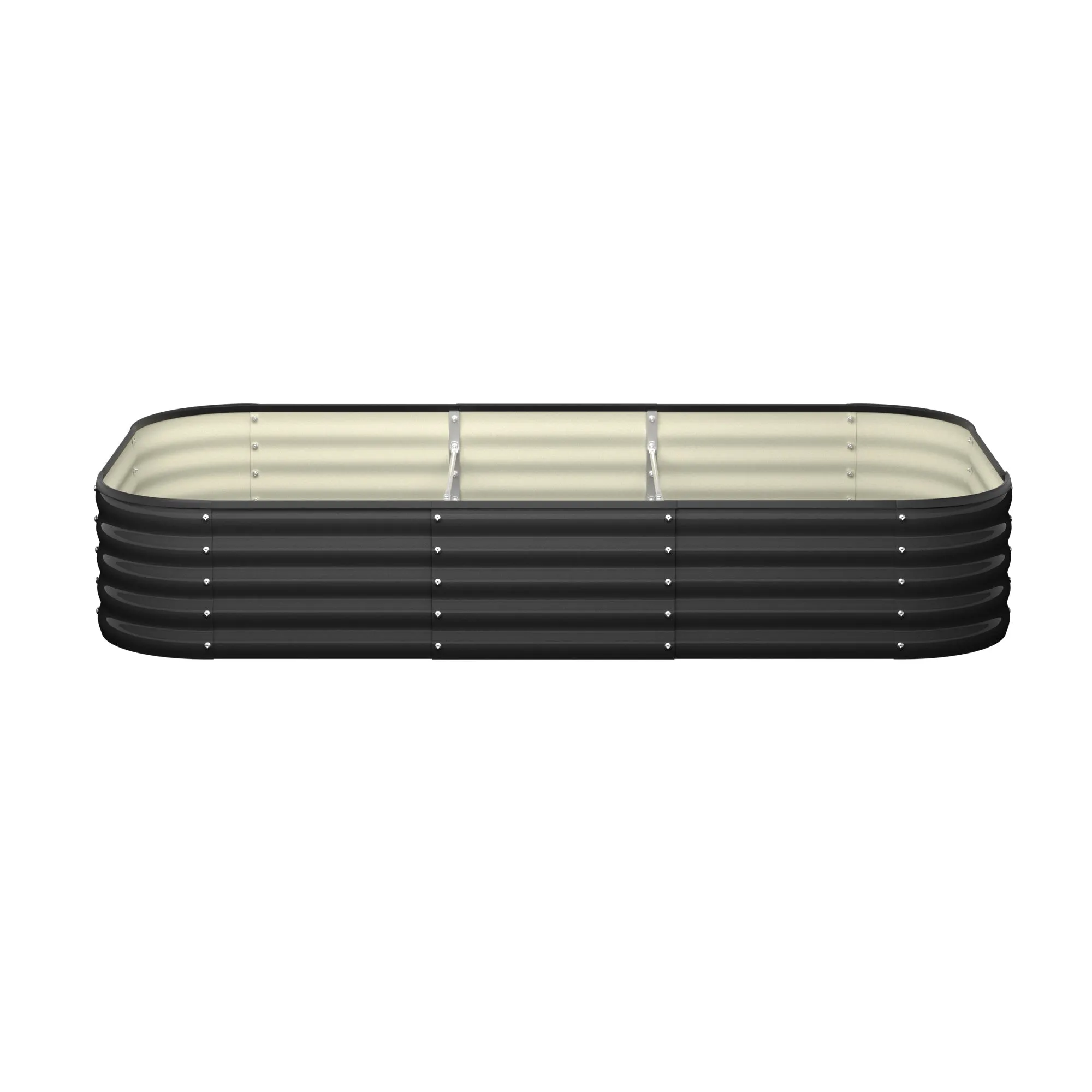 Livsip 9-IN-1 Raised Garden Bed Modular Kit Planter Oval Galvanised Steel 40CM H