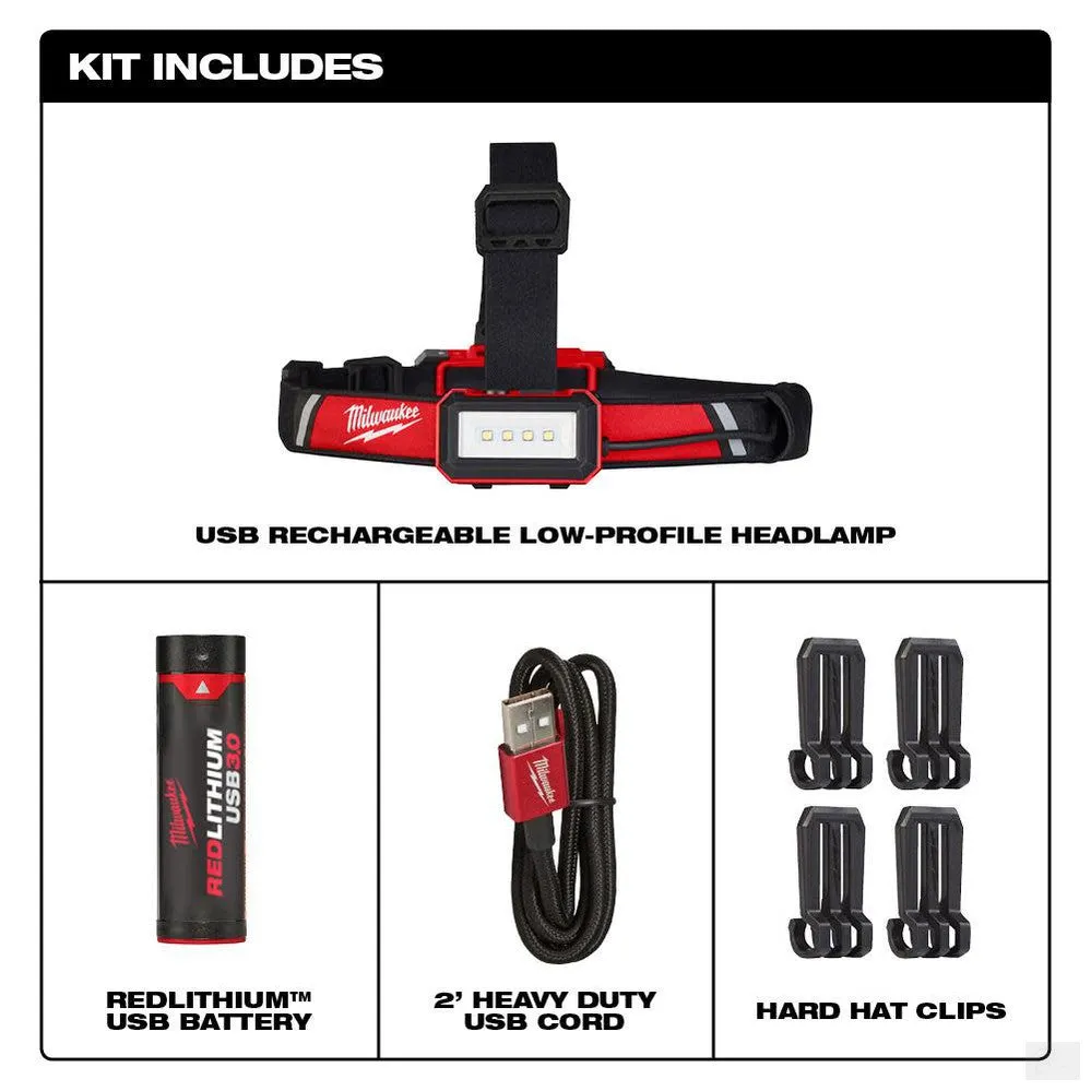 Milwaukee Headlamp USB Rechargeable Low-Profile 2115-21