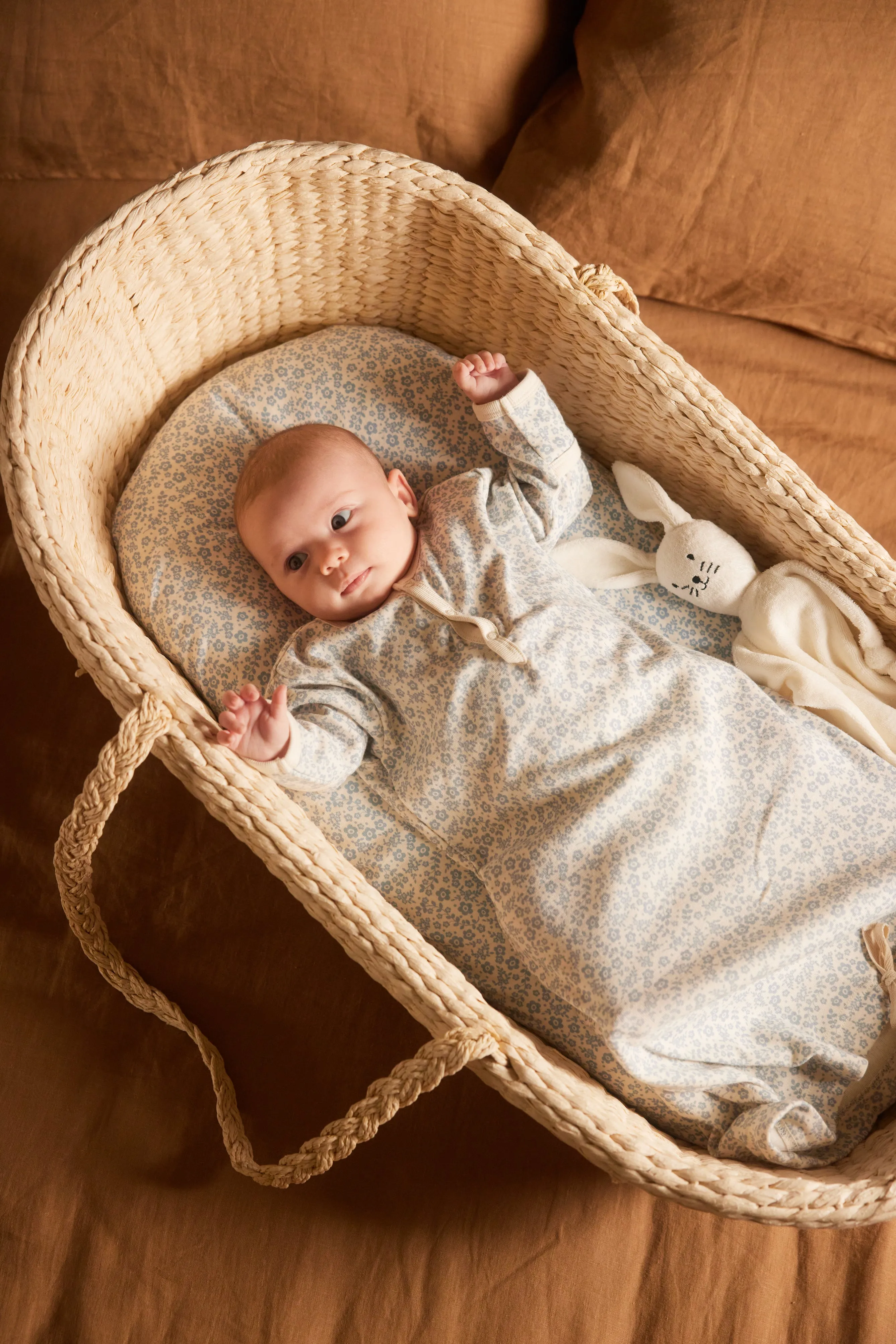 Nature Baby Gown - Daisy Belle Blue Print