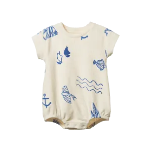 Nature Baby Juno Romper Terry - Atlantic Print Terry