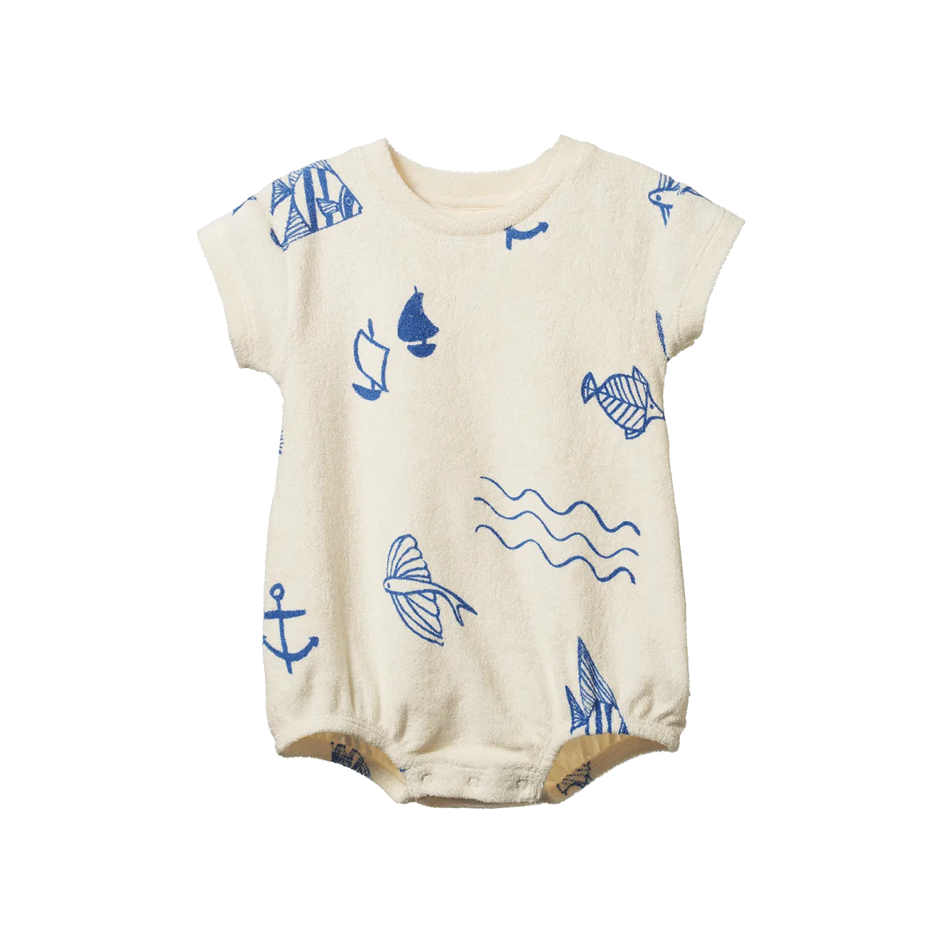 Nature Baby Juno Romper Terry - Atlantic Print Terry