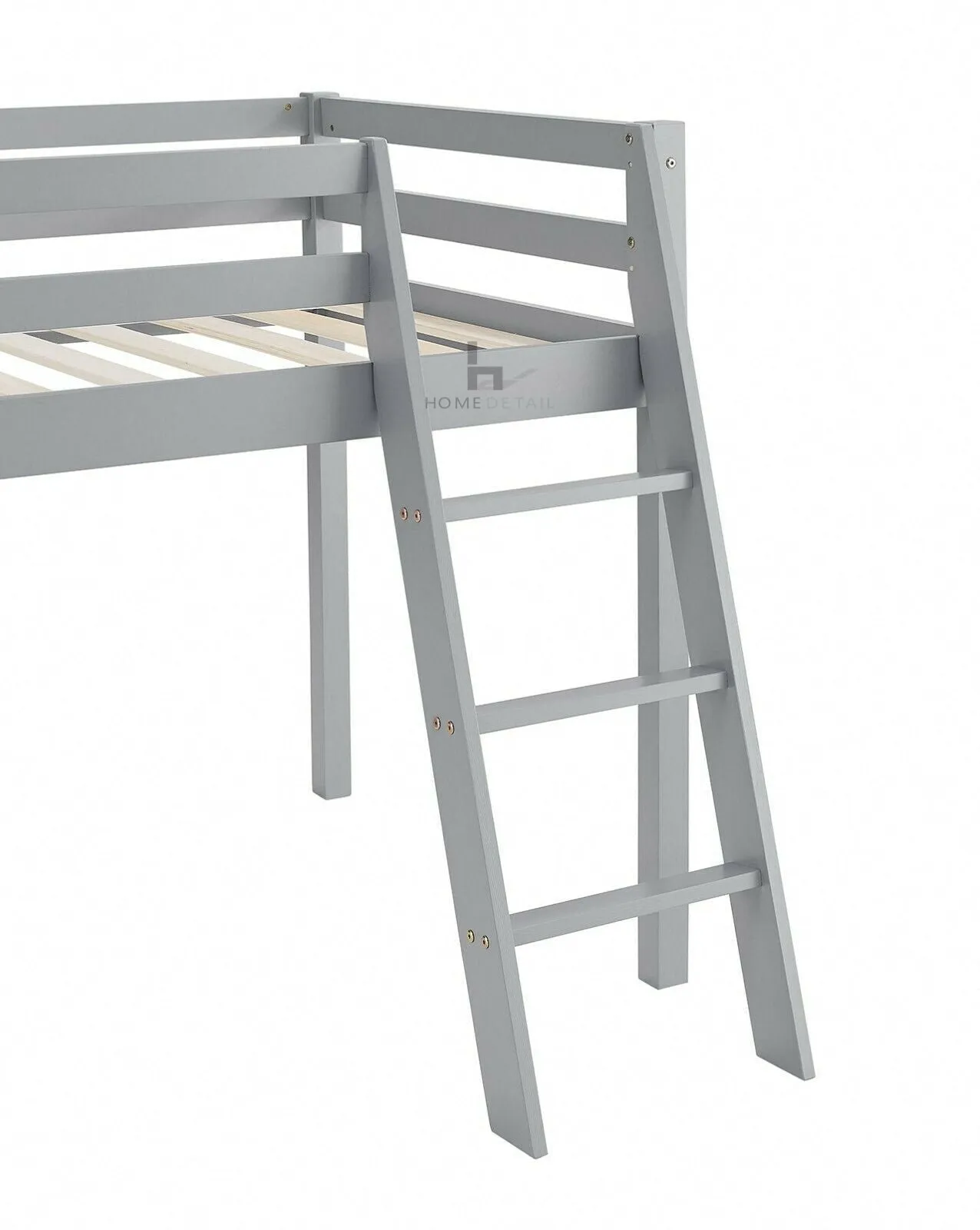 Newark Wooden Mid-sleeper Bunk Bed with Slide, Grey
