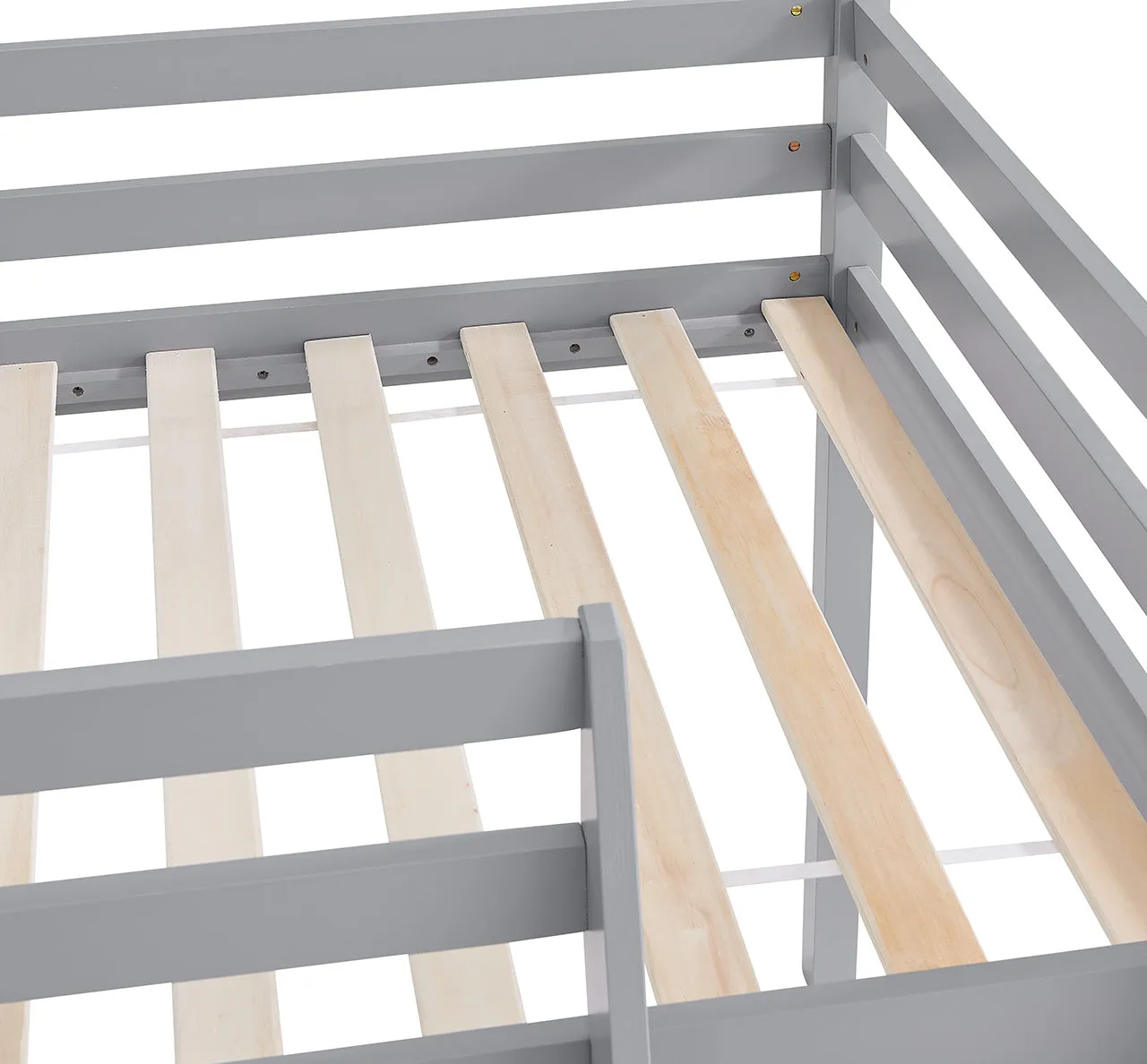 Newark Wooden Mid-sleeper Bunk Bed with Slide, Grey