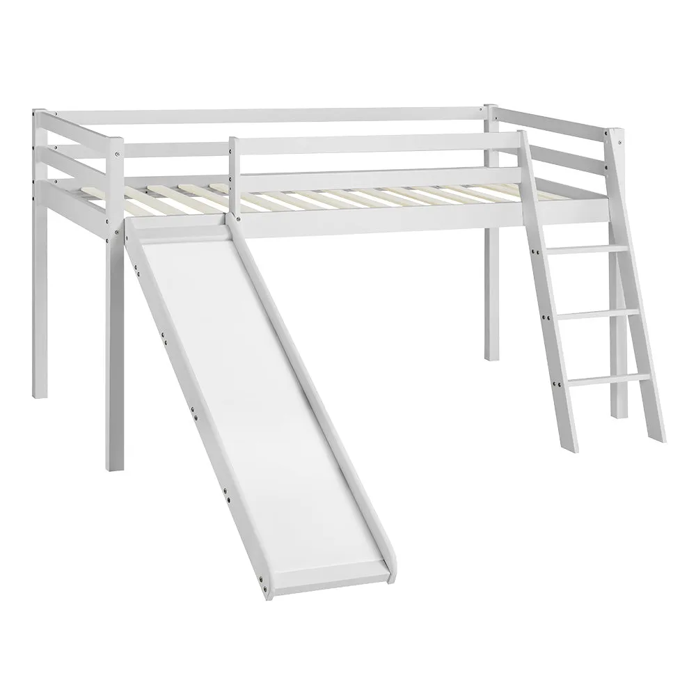 Newark Wooden Mid-sleeper Bunk Bed with Slide, White