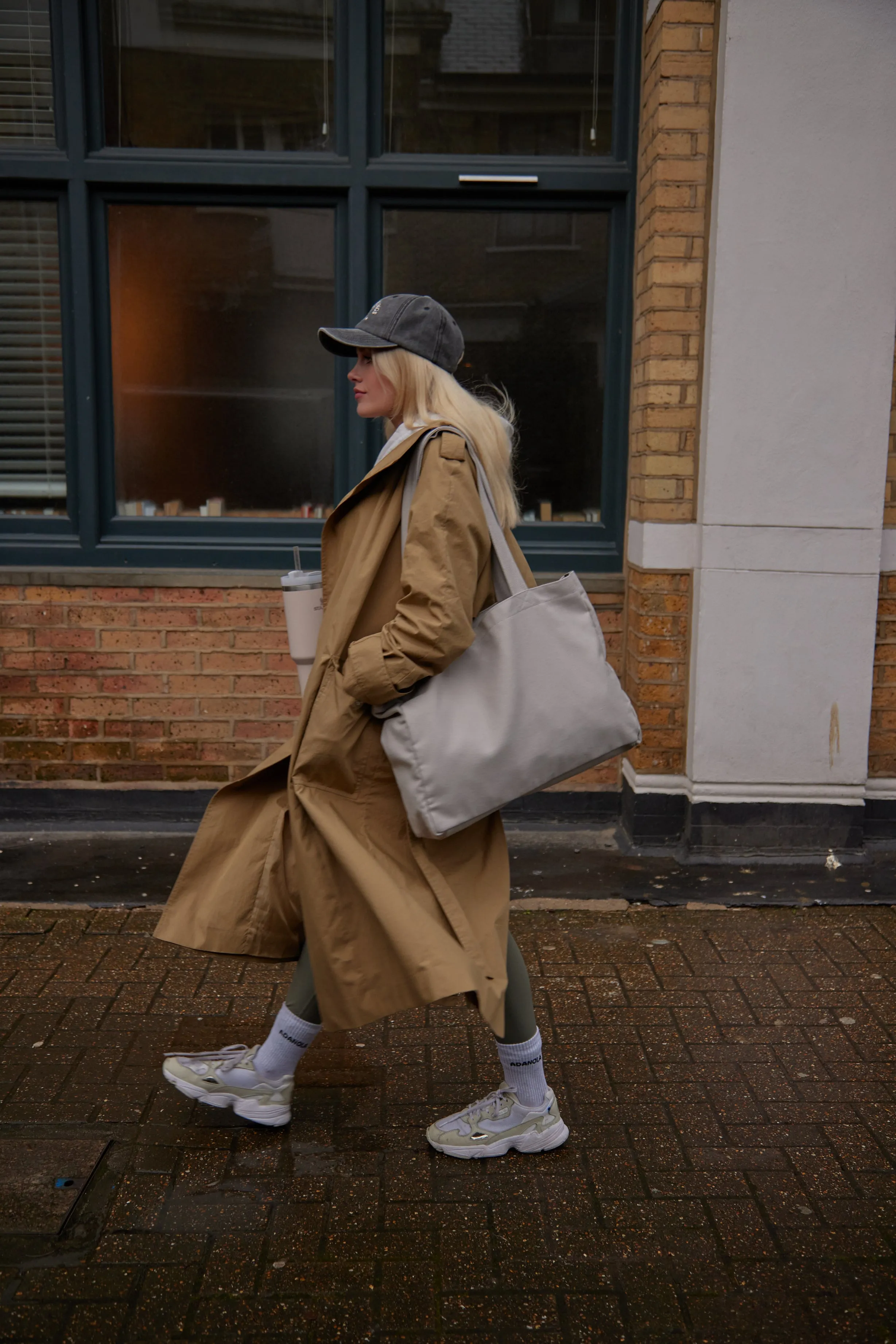 Oversized Canvas Tote Bag in Grey