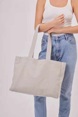 Oversized Canvas Tote Bag in Grey
