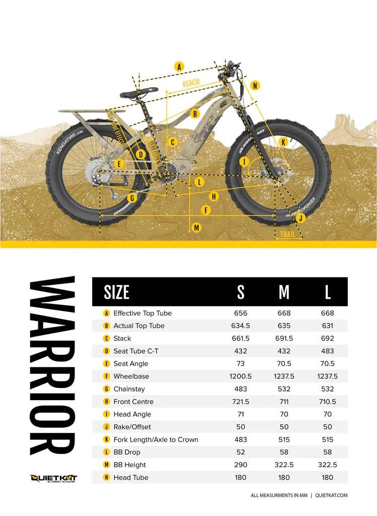 QuietKat Warrior 1000W Fat Tire Electric Mountain Bike