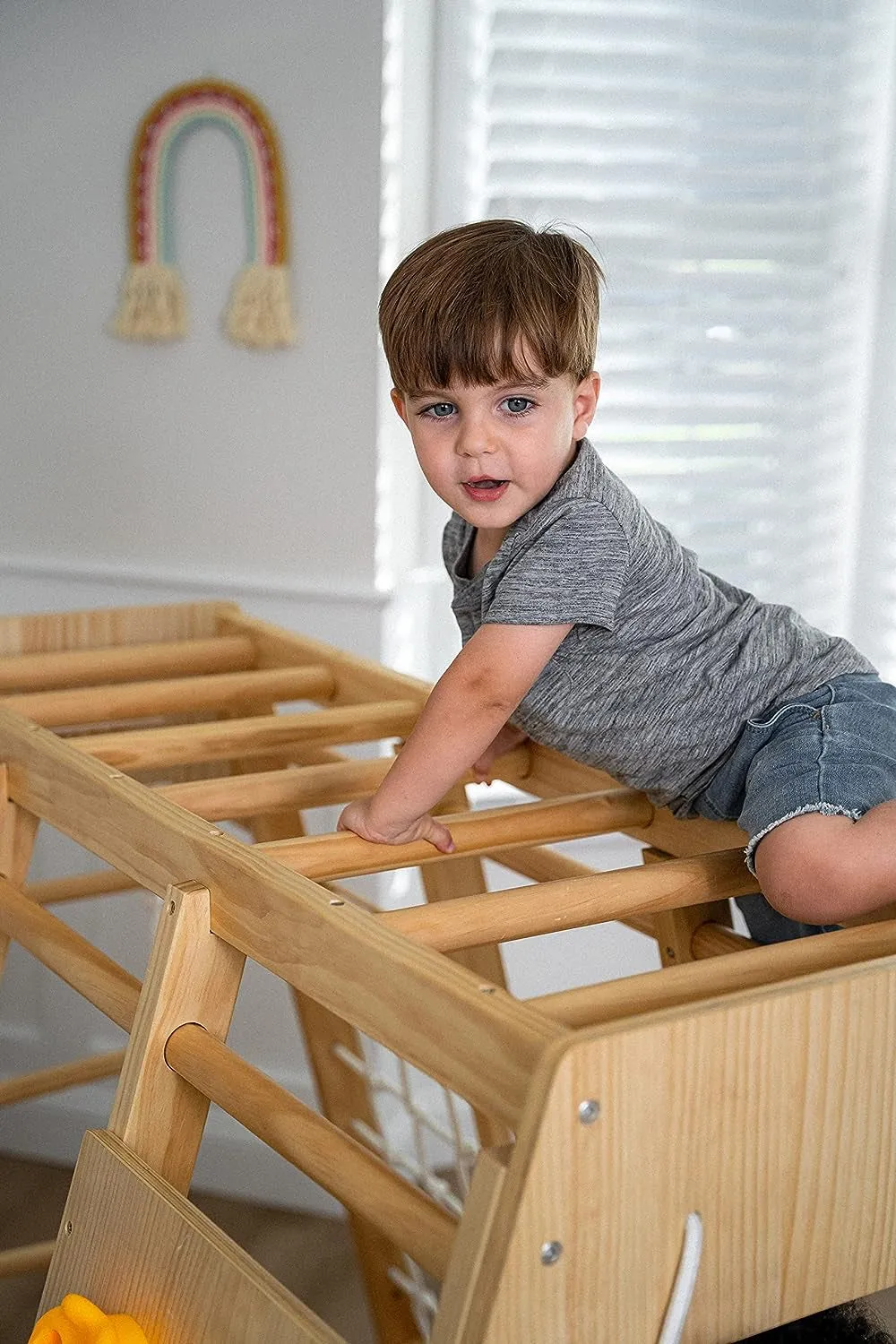 "Ultimate Adventure Jungle Gym Playset for Kids 2-6Yrs - Slide, Climbing Wall, Monkey Bars, and Swing - Premium Wooden Climb Set by Magnolia Indoor Playground. Made in USA!"