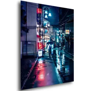 Rainy Road (Midnight, Japan) Acrylic Wall Art