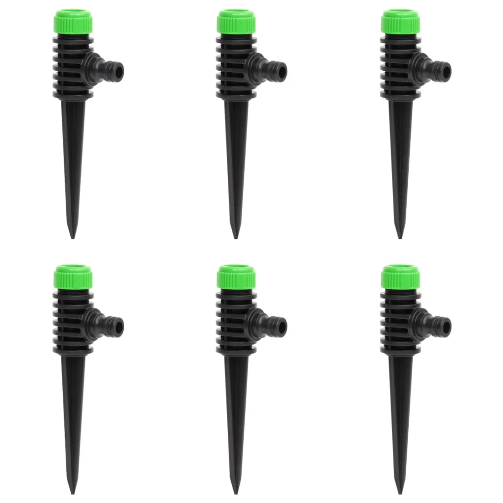 Rotating Sprinklers 6 pcs Green and Black 3x6x19.5 cm ABS & PP