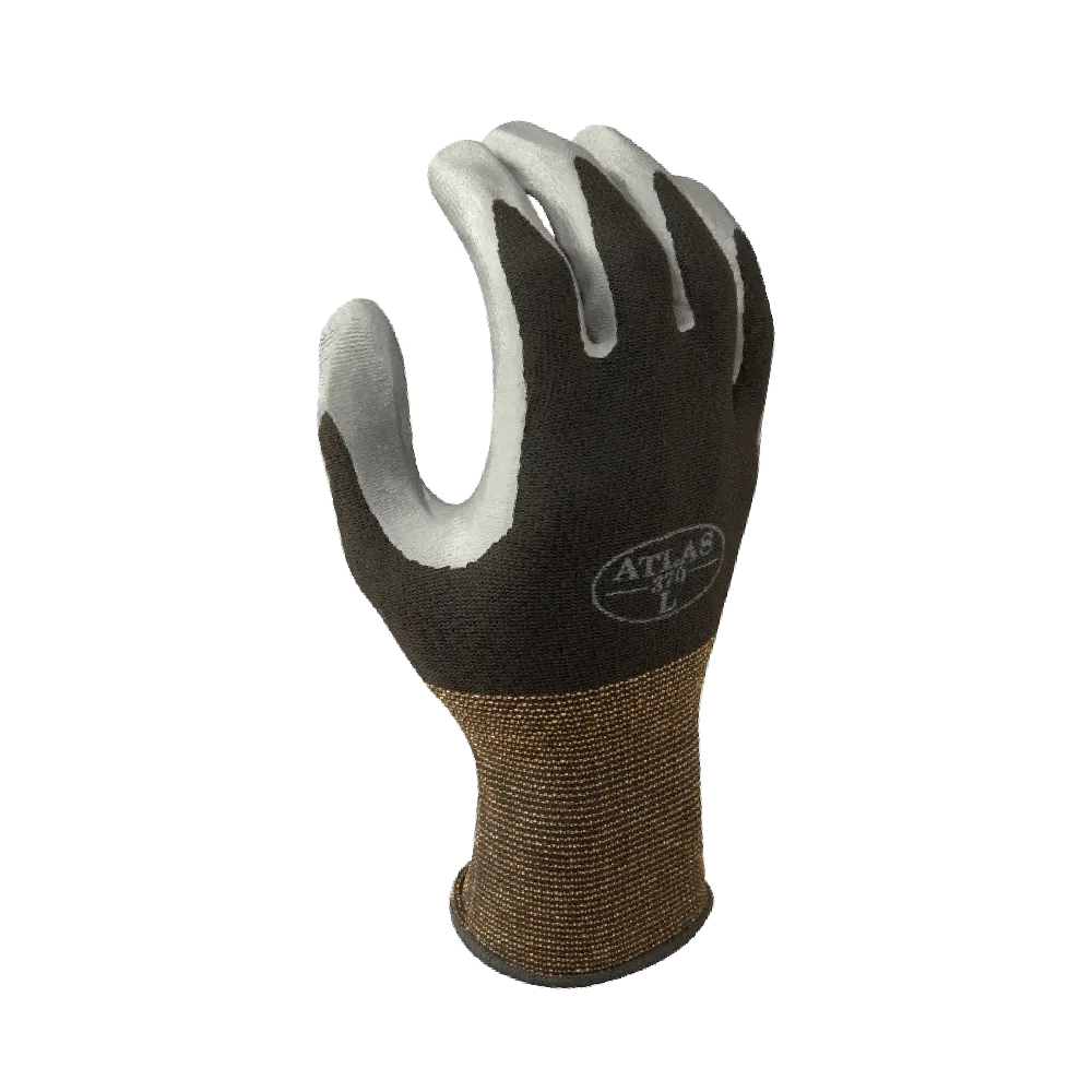 Showa Atlas 370 Gloves, Black Nitrile Palm