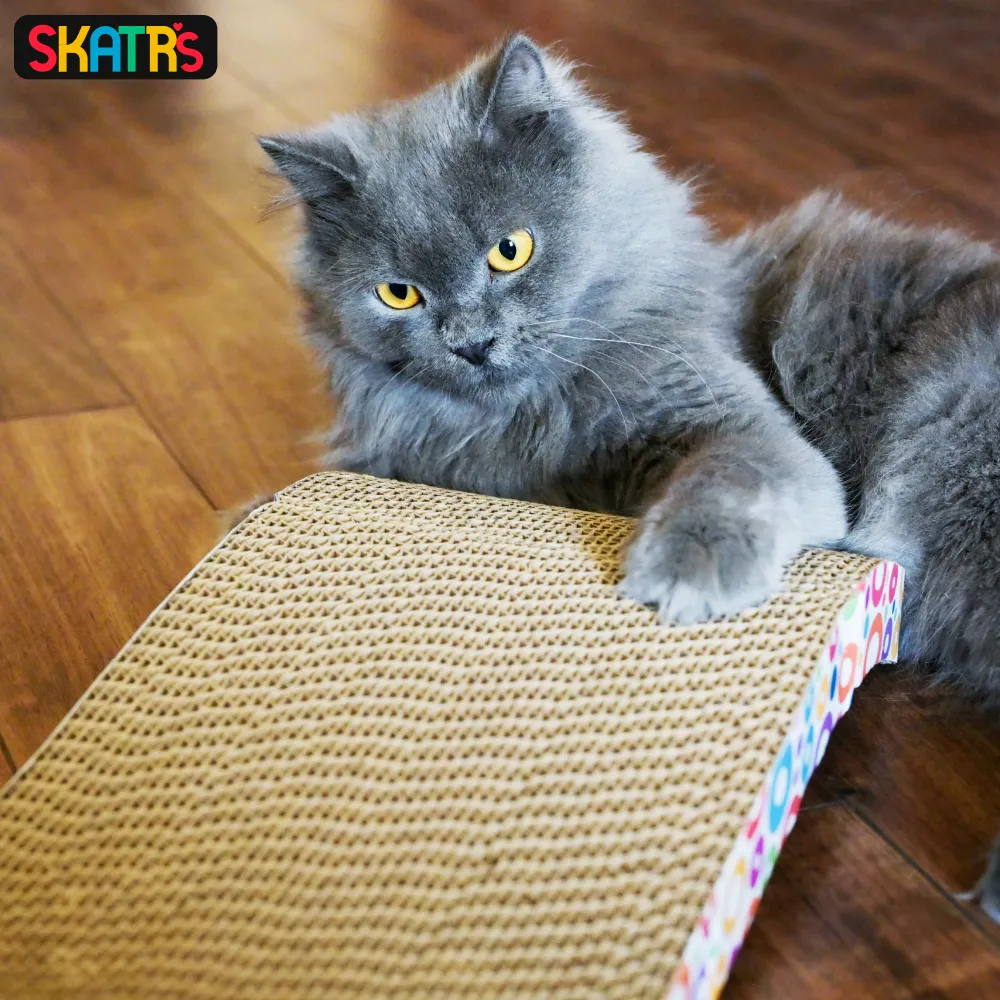 Skatrs Kitty Kastle Multi Level Cat Tree with Condo, Scratching Post, Platform and Ladder Toy and Satisfying Wave Cat Scratcher with 2g Premium Catnip Combo