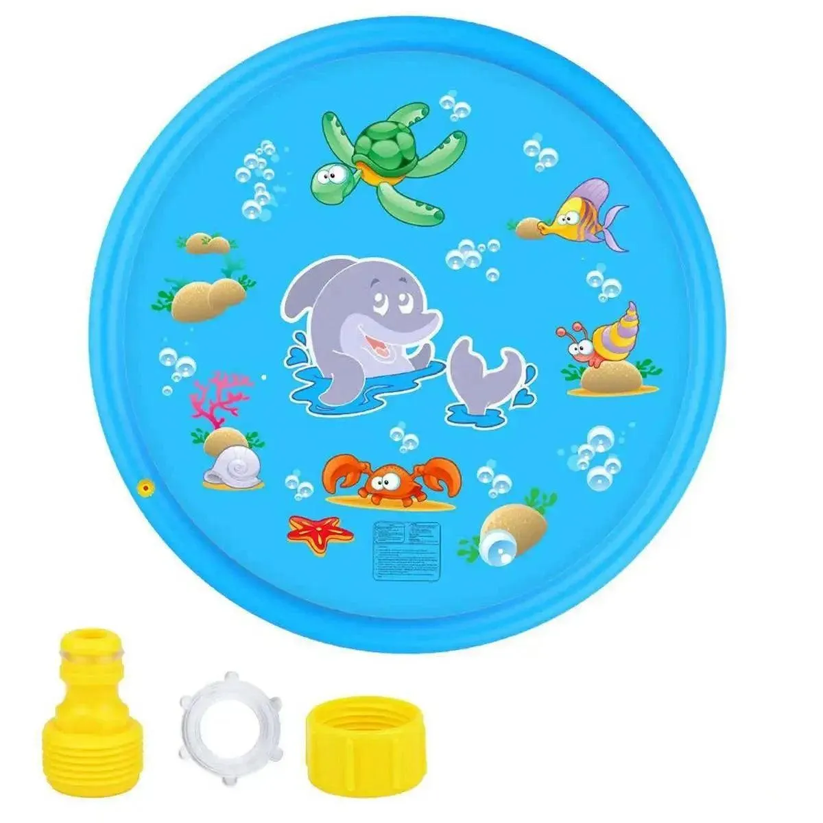 Splash Pad for Kids & Dogs, Durable PVC Material, Inflatable Water Sprinkler Pad, Fun Cartoon Design, Easy Setup, Portable, Sizes 39in, 67in