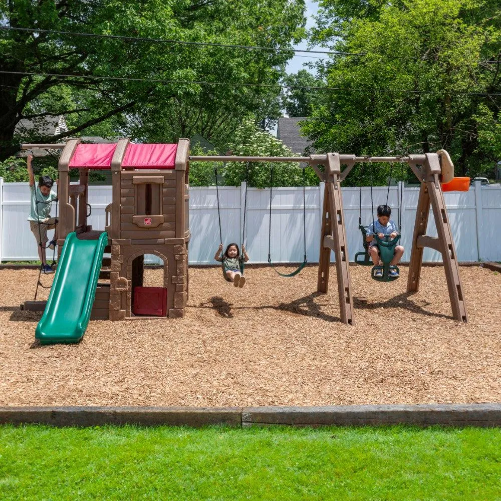 Step2 Naturally Playful Adventure Lodge Play Center with Glider for Kids