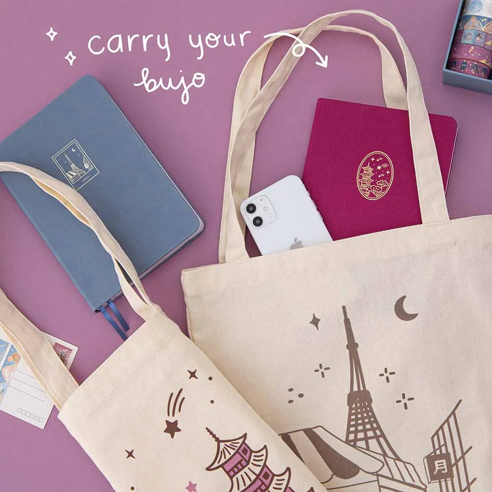 Tsuki ‘Sights of Japan’ Tokyo   Kyoto Tote Bags ☾