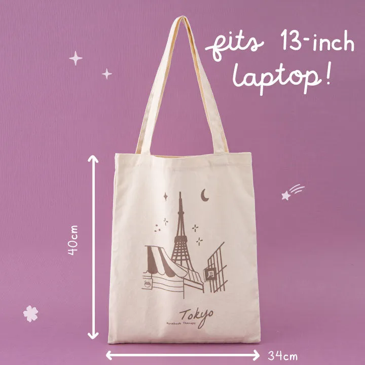 Tsuki ‘Sights of Japan’ Tokyo   Kyoto Tote Bags ☾