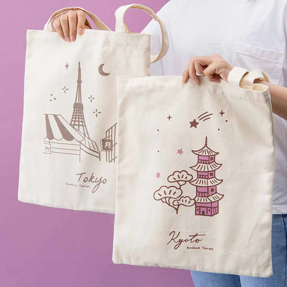 Tsuki ‘Sights of Japan’ Tokyo   Kyoto Tote Bags ☾