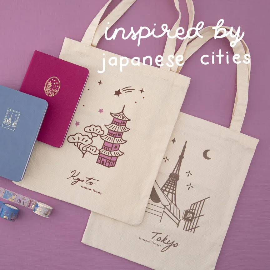 Tsuki ‘Sights of Japan’ Tokyo   Kyoto Tote Bags ☾