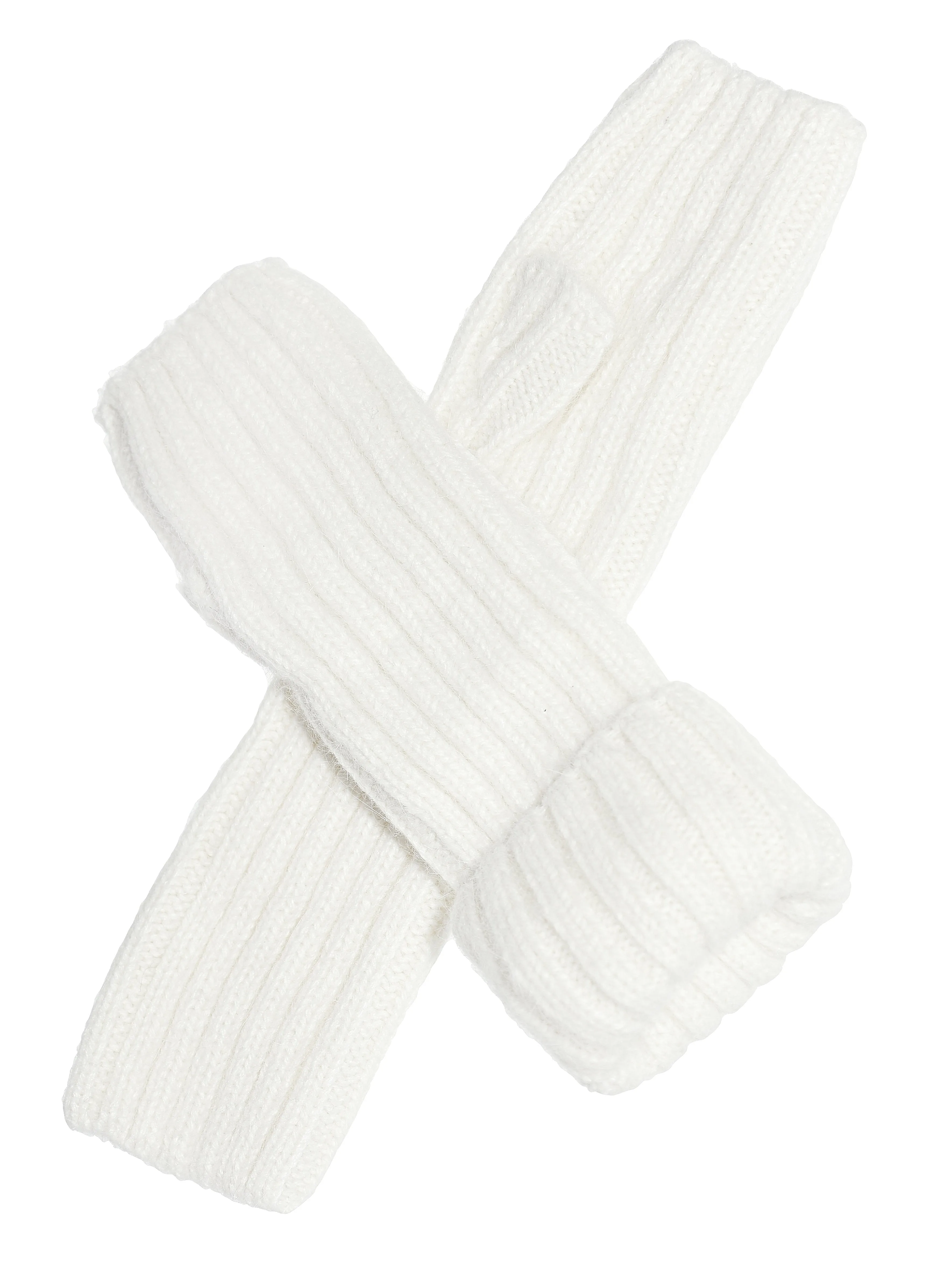 White Knitted Mittens