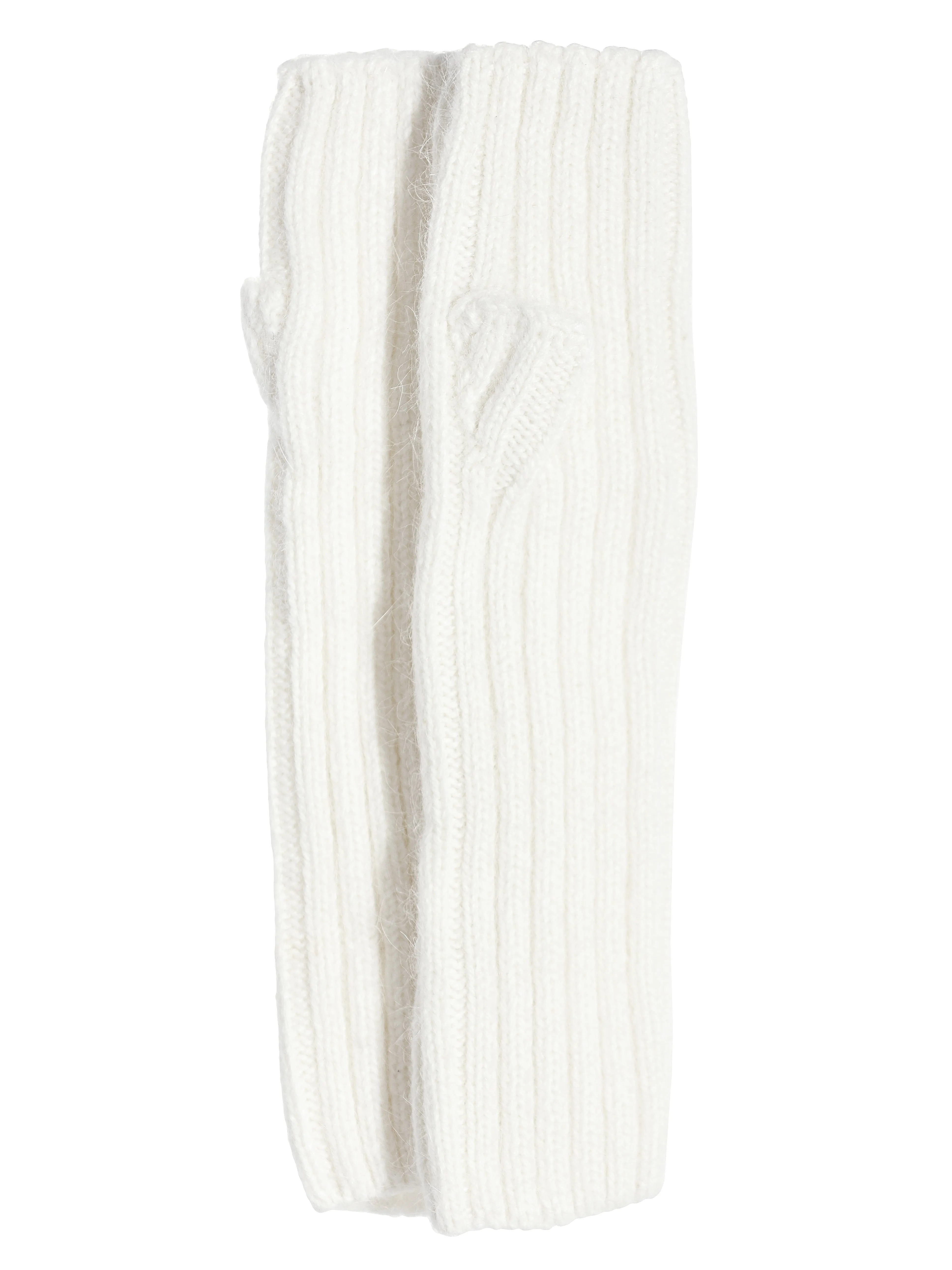White Knitted Mittens