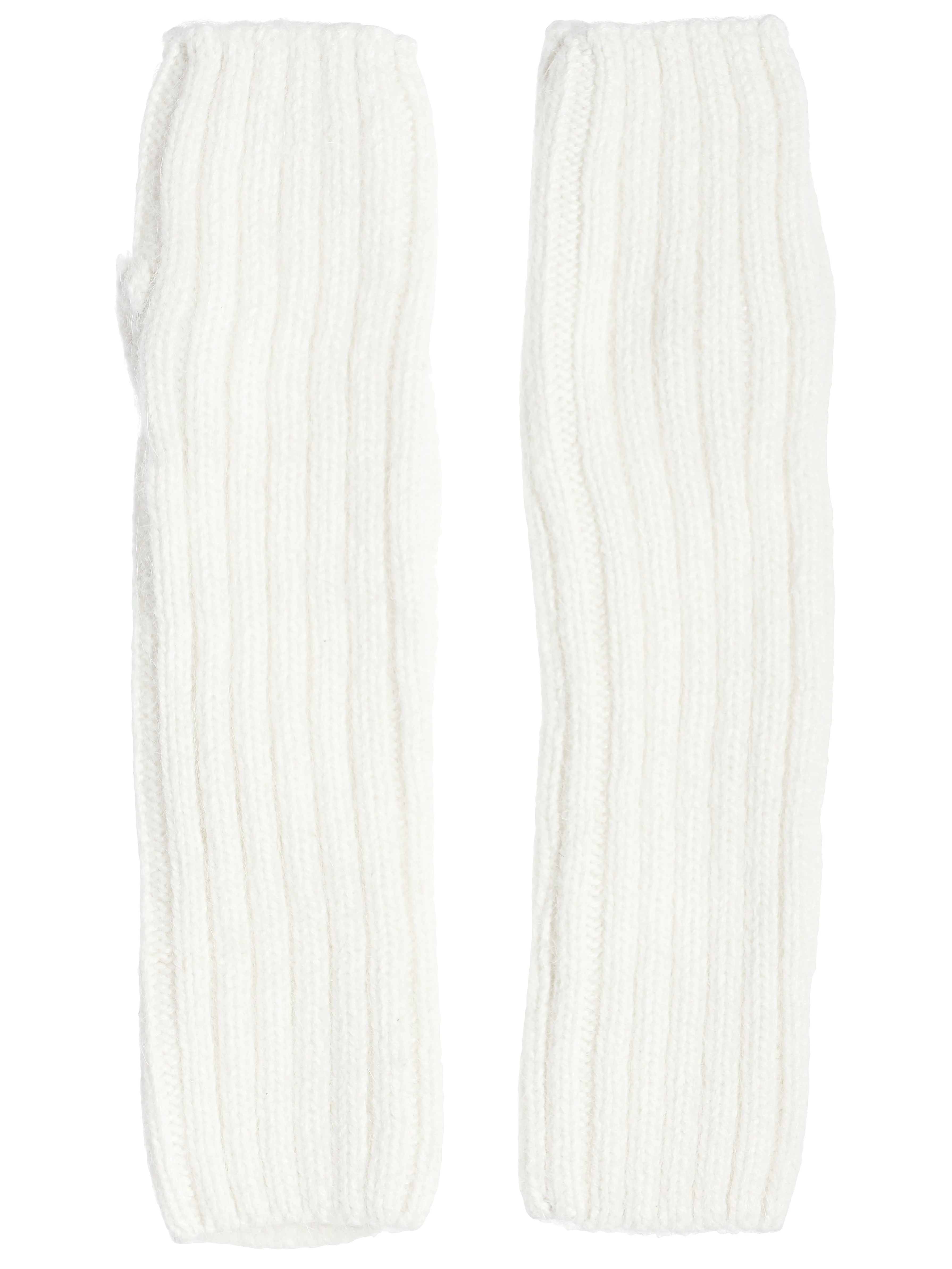 White Knitted Mittens