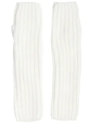 White Knitted Mittens