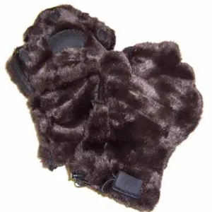 Youth Brown Faux Fur Mittens