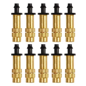 ZIBUYU® Water Spray Nozzle for Gardening Adjustable Copper Misting Water Spray Nozzle for Plants Sprinkler 4/7mm Atomizing Micro Sprinkler Cooling Equipment for Lawn Vegetables Greenhouse - 10 Pcs